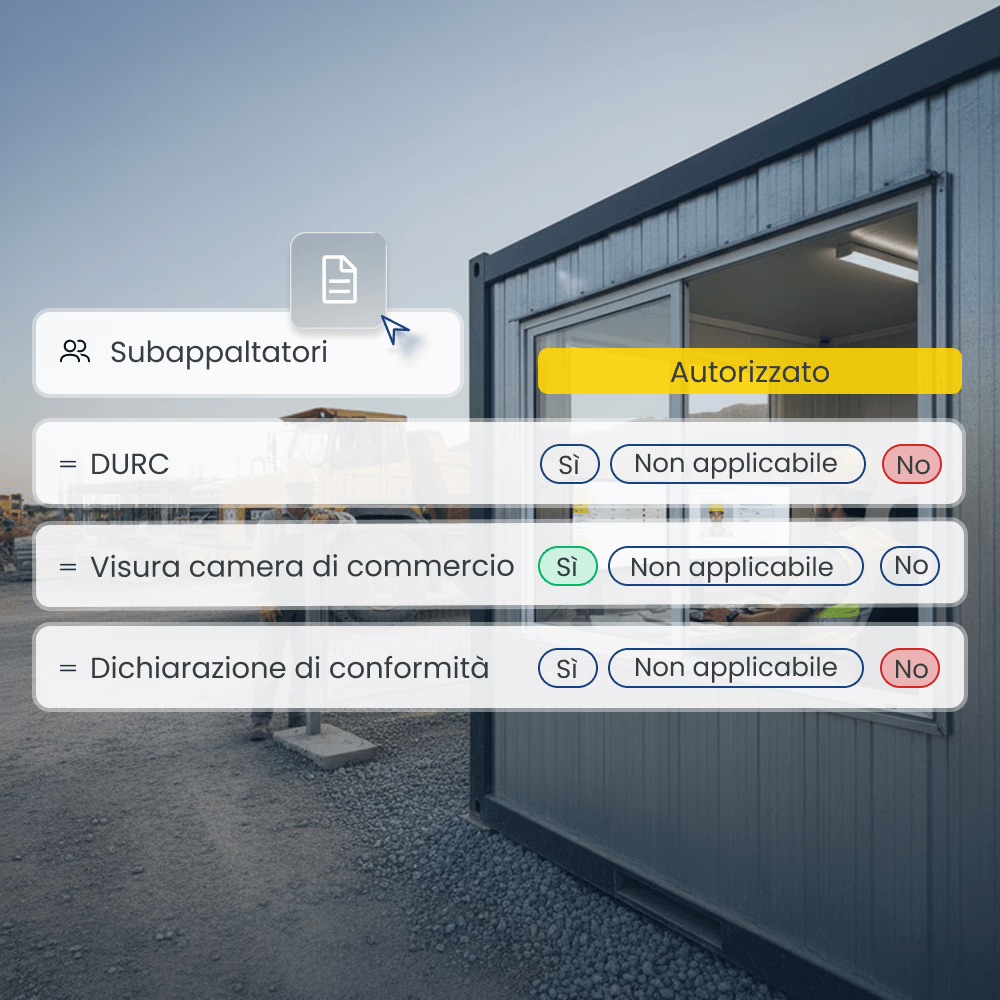 Gestione centralizzata dei subappalti